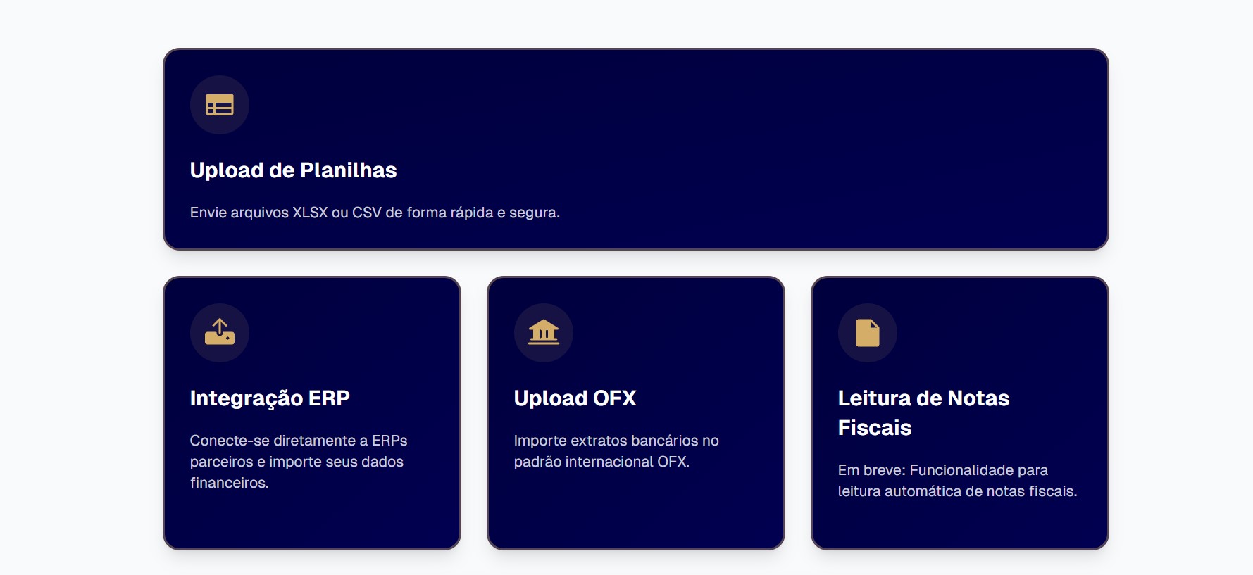 Upload de planilhas
